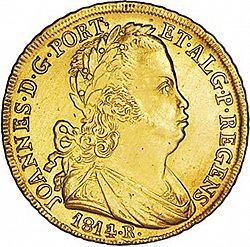 Large Obverse for 6400 Réis ( Peça ) 1814 coin