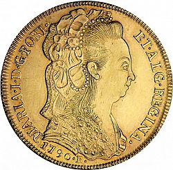 Large Obverse for 6400 Réis ( Peça ) 1790 coin