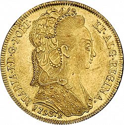 Large Obverse for 6400 Réis ( Peça ) 1793 coin