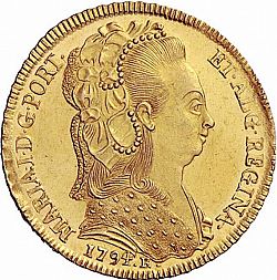 Large Obverse for 6400 Réis ( Peça ) 1794 coin