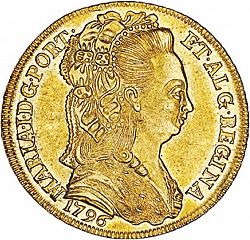 Large Obverse for 6400 Réis ( Peça ) 1796 coin