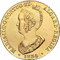 Large Obverse for 7500 Réis ( Peça ) 1834 coin
