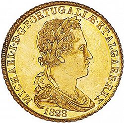 Large Obverse for 7500 Réis ( Peça ) 1828 coin