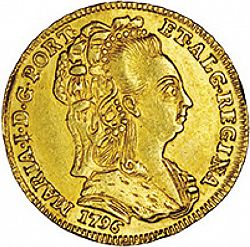 Large Obverse for 800 Réis ( Meio Escudo ) 1796 coin