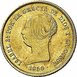 Large Obverse for 100 Reales 1850 coin