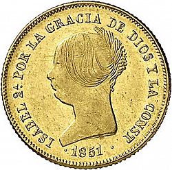 Large Obverse for 100 Reales 1851 coin