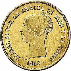 Large Obverse for 100 Reales 1852 coin