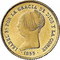 Large Obverse for 100 Reales 1855 coin