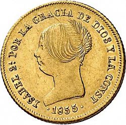 Large Obverse for 100 Reales 1855 coin