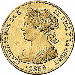 Large Obverse for 100 Reales 1856 coin