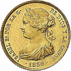 Large Obverse for 100 Reales 1856 coin