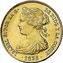 Large Obverse for 100 Reales 1856 coin