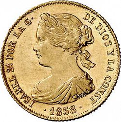 Large Obverse for 100 Reales 1858 coin