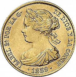 Large Obverse for 100 Reales 1859 coin