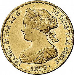 Large Obverse for 100 Reales 1860 coin