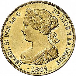 Large Obverse for 100 Reales 1861 coin
