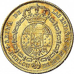 Large Reverse for 100 Reales 1850 coin