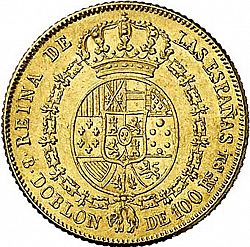 Large Reverse for 100 Reales 1850 coin