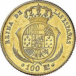 Large Reverse for 100 Reales 1851 coin