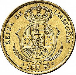 Large Reverse for 100 Reales 1852 coin