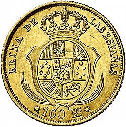 Large Reverse for 100 Reales 1852 coin