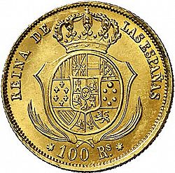 Large Reverse for 100 Reales 1854 coin