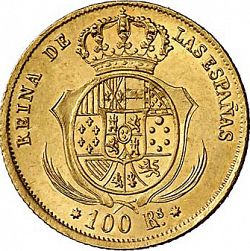Large Reverse for 100 Reales 1855 coin