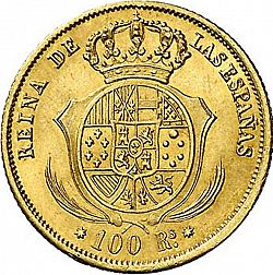 Large Reverse for 100 Reales 1856 coin