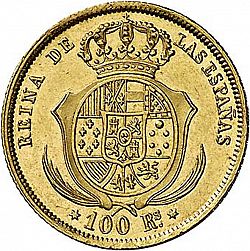 Large Reverse for 100 Reales 1858 coin