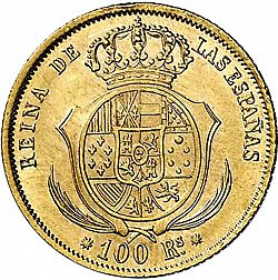 Large Reverse for 100 Reales 1859 coin