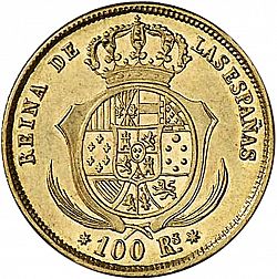 Large Reverse for 100 Reales 1860 coin