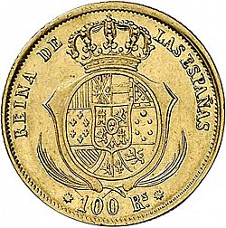 Large Reverse for 100 Reales 1861 coin
