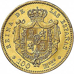 Large Reverse for 100 Reales 1863 coin