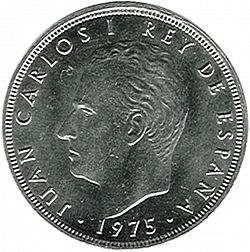 Large Obverse for 100 Pesetas 1975 coin
