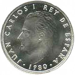 Large Obverse for 100 Pesetas 1980 coin