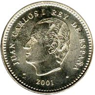 Large Obverse for 100 Pesetas 2001 coin