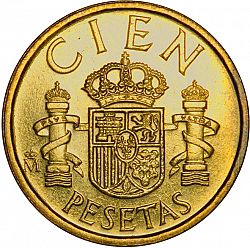 Large Reverse for 100 Pesetas 1984 coin