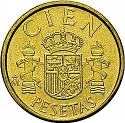 Large Reverse for 100 Pesetas 1986 coin