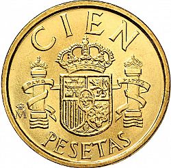 Large Reverse for 100 Pesetas 1988 coin
