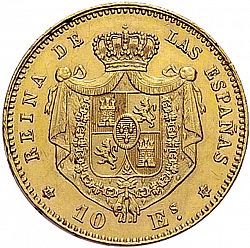 Large Reverse for 10 Escudos 1868 coin