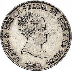 Large Obverse for 10 Reales 1840 coin