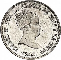 Large Obverse for 10 Reales 1840 coin