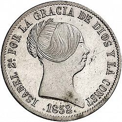 Large Obverse for 10 Reales 1852 coin