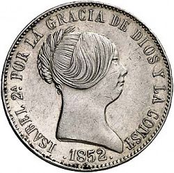 Large Obverse for 10 Reales 1852 coin
