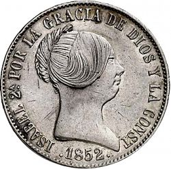Large Obverse for 10 Reales 1852 coin