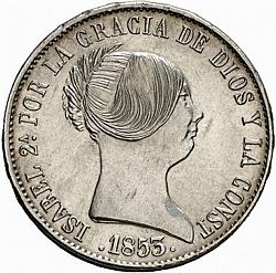 Large Obverse for 10 Reales 1853 coin