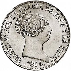 Large Obverse for 10 Reales 1854 coin