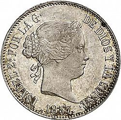 Large Obverse for 10 Reales 1857 coin