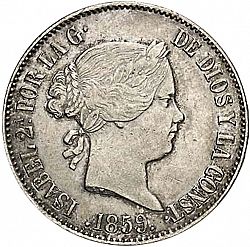 Large Obverse for 10 Reales 1859 coin