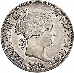 Large Obverse for 10 Reales 1861 coin